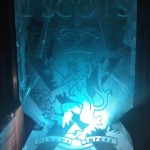 1 Scots Army Cap Badge Ice Sculpture Vodka Luge