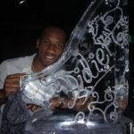 Ski Jump Ice Sculpture Vodka Ice Luge for Chelsea FC Didier Drogba Birthday.