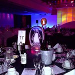 Penguin Books ice sculpture table centre of a Penguin