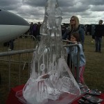 Typhoon fighter jet ice sculpture