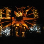 Gobo lighting – compass rose example at Titanic party | Ice Agency