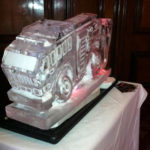 Fire Engine Vodka Ice Luge Ice Sculpture For Fireman Wedding