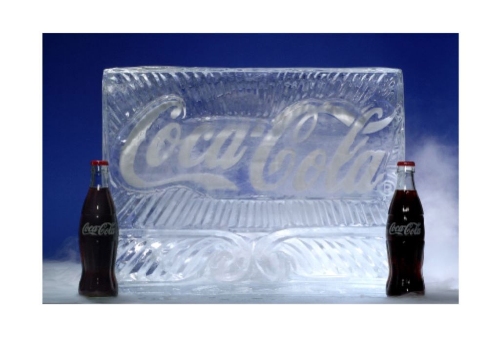 Coca Cola logo Ice Sculpture Vodka Ice Luge for Coca Cola London