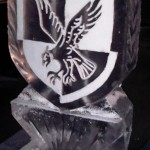 Cap Badge Ice Sculpture vodka luge for Parachute Regiment in Aldershot