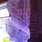 Heart And Initials Vodka Ice Luge Ice Sculpture