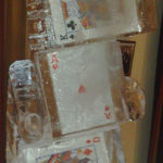 Hand and Cards Ice Sculpture Vodka Ice Luge