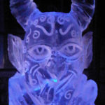 Devil Head Ice Sculpture Vodka Ice Luge