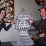 FA Cup ice sculpture vodka luge for Sky Sports party London