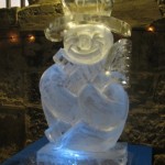 Snowman Vodka Ice Luge Ice Sculpture at Birmingham Christmas Party Event