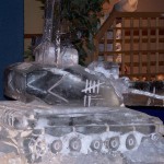 Challenger Tank Ice Sculpture Vodka Luge for mess party