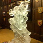 Skier Ice Sculpture Vodka Ice Luge for Apres Ski Theme Party