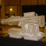 SA80 Gun Ice Sculpture Vodka Luge for mess party