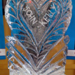 Heart And Names Vodka Ice Luge Ice Sculpture