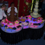Twin milk and white chocolate fountains for London Barmitzvah party