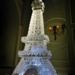 Wedding Eiffel Tower Vodka Ice Luge Ice Sculpture