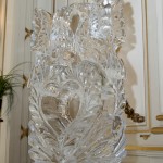 Lovebirds Doves On Heart Vodka Ice Luge Ice Sculpture At Luton Hoo Hotel Wedding