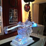 007 Gun Ice Sculpture Vodka Ice Luge for James Bond Theme Party