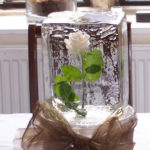 White Rose Wedding Ice Sculpture Table Centrepiece