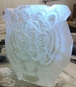Tiger Head Vodka Ice Luge for Army Military Party