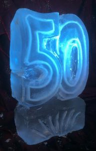 50th Birthday Number 50 Vodka Ice Luge for Birthday party in Kent