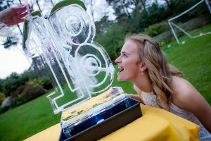 18 Number Party Vodka Ice Luge in use at Guildford birthday party