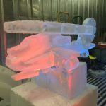 Apache Helicopter Ice Sculpture Vodka Luge in Suffolk