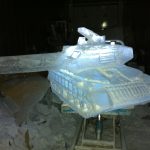 Challenger Tank Ice Sculpture Vodka Luge for Royal Tank Regiment