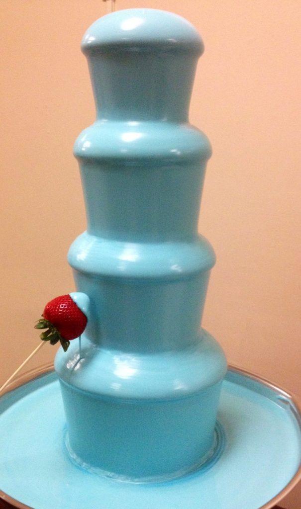 blue chocolate fountain