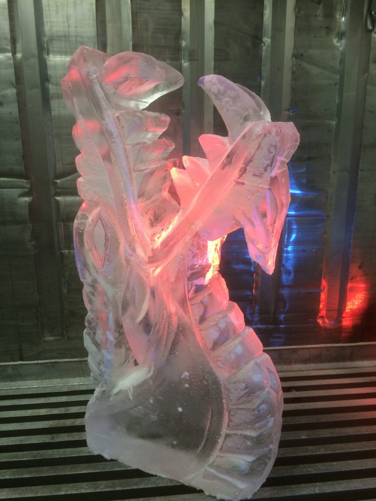 Dragon Head Ice Sculpture Vodka Ice Luge