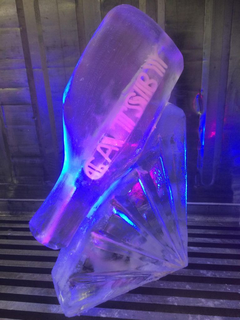 Champagne Bottle Ice Sculpture Vodka Ice Luge