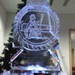 Royal Navy Ships Crest Ice Sculpture Vodka Luge For HMS Excellent