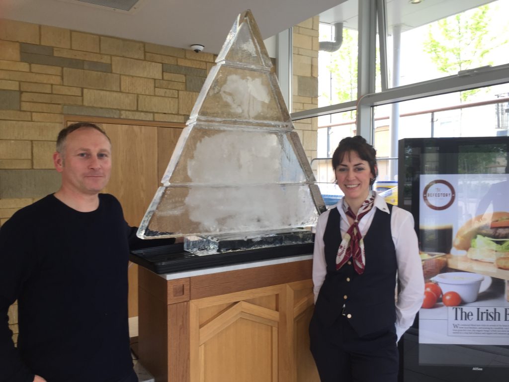 Triangle Ice Sculpture for Scientology event at East Grinstead Saint Hill Manor