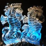 Seahorse Ice Sculpture Vodka Ice Luge for Oxford Birthday Party