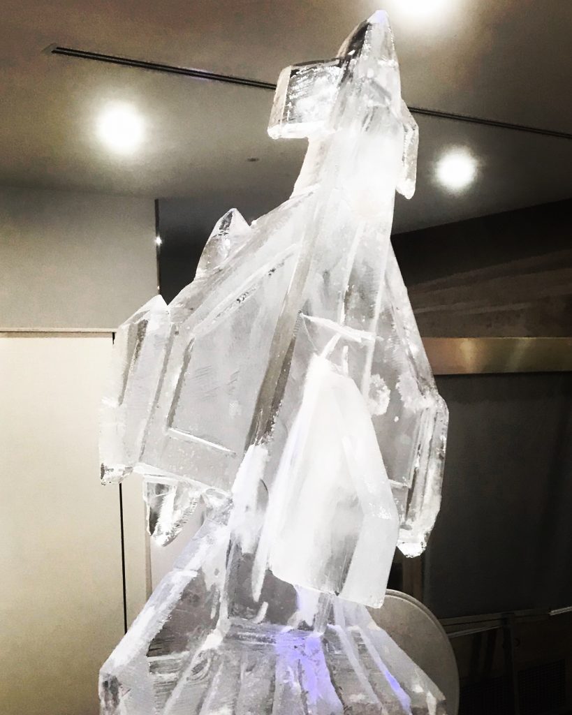 Typhoon Fighter Jet Ice Sculpture Vodka Ice Luge for Royal Air Force Coningsby and RAF Lossiemouth