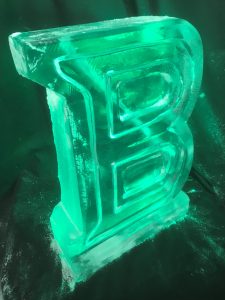 Letter B Party Vodka Ice Luge for birthday.