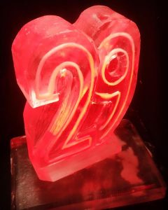 Number 29 Vodka Ice Luge for 29th Birthday Party