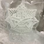 Gurkha Vodka Cap Badge Ice Luge for British Army in Aldershot