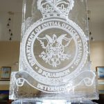 RAF Cranwell Cap Badge Ice Sculpture Vodka Luge Crest