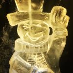 Snowman Vodka Ice Luge Ice Sculpture at Office Christmas Party