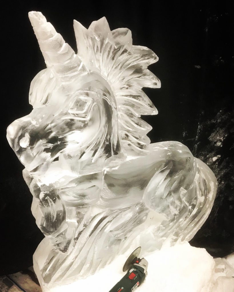 Unicorn Ice Sculpture / Unicorn Vodka Ice Luge for Kensington party