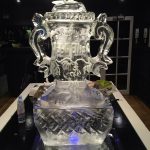 Webb Ellis Rugby Cup Ice Sculpture Luge for Rugby Union World Cup