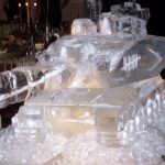 Challenger Tank Ice Sculpture Vodka Luge for mess party