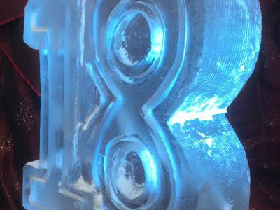18 Party Vodka Ice Luge - 18th Birthday Luge - Party Ice Vodka Luge - Luge for Vodka - Ice Carving Sculpture | Ice Agency
