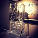 70th Birthday Number Ice Sculpture Vodka Ice Luge