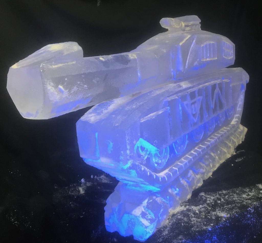 Tank Ice Luge / Challenger Tank Ice Sculpture Vodka Luge in Tidworth