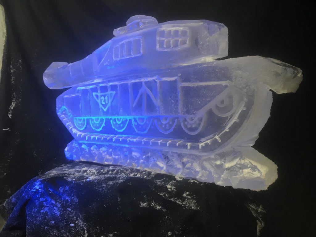 Challenger Tank Ice Sculpture Vodka Luge for Military Ball