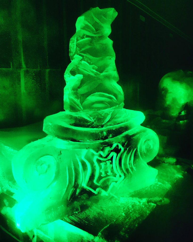 Harry Potter Sorting Hat Ice Sculpture Vodka Ice Luge for birthday party
