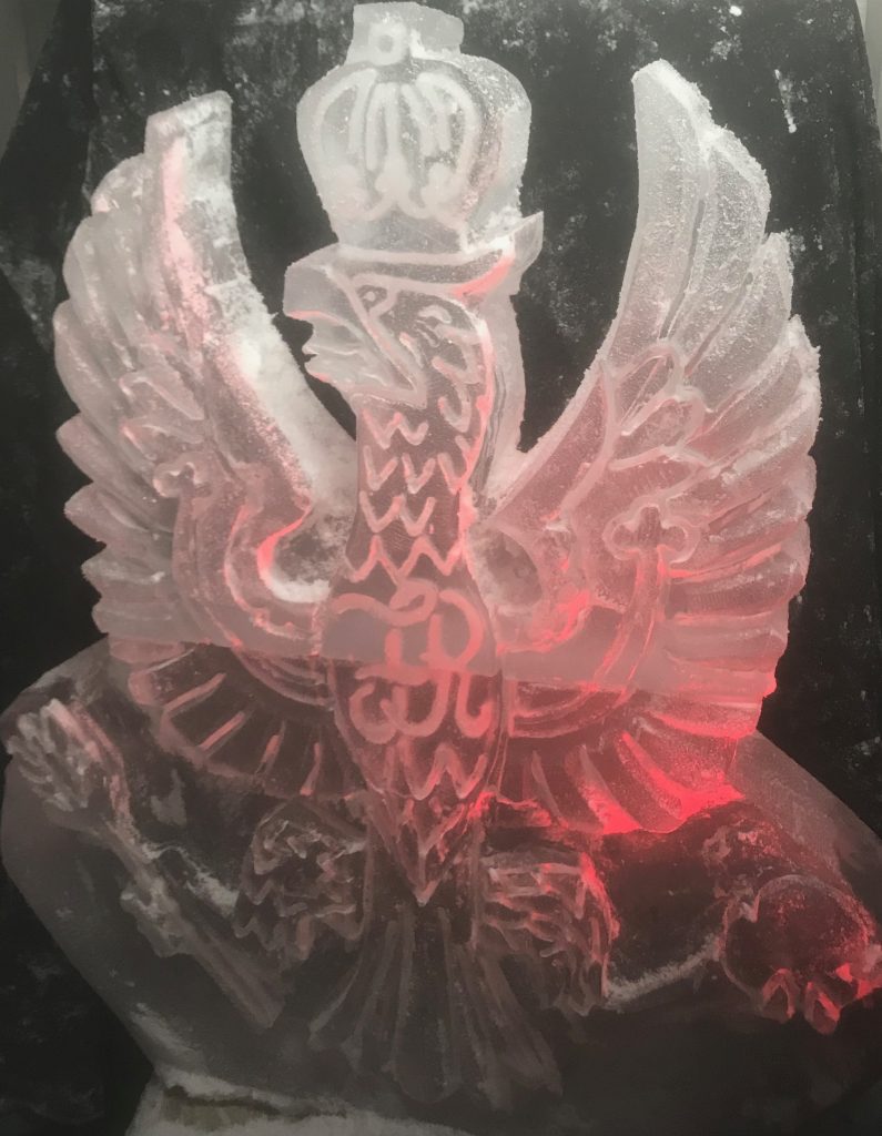 Kings Royal Hussars Cap Badge Ice Sculpture Vodka Luge
