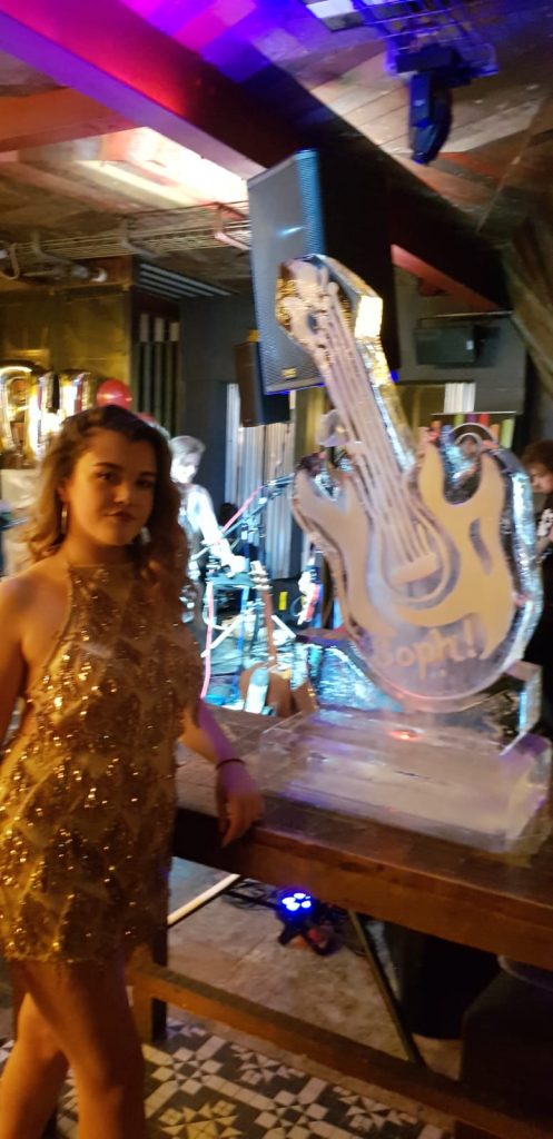 Electric Guitar Ice Sculpture Vodka Ice Luge