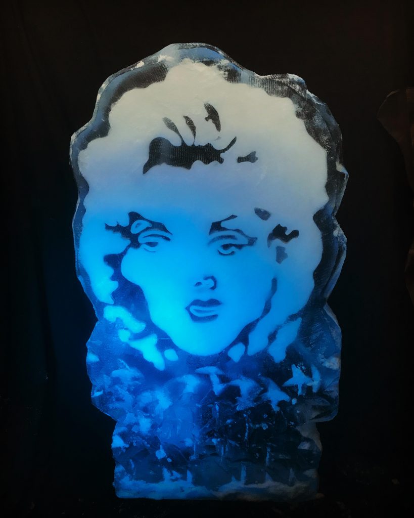 Marilyn Monroe Face Ice Sculpture Vodka Ice Luge